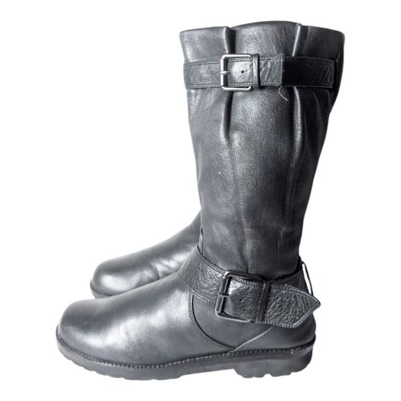 GENTLE SOULS Black Leather Buckled Boot Size 6.5M - Picture 2 of 9